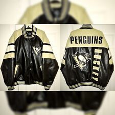 Jaqueta NHL Pittsburgh Penguins Masculina 2XL Preta Bordada Patch Couro Sintético, usado comprar usado  Enviando para Brazil