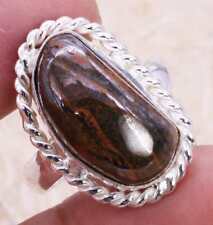 Delicioso anel de ferro olho de tigre folheado a prata 925 feito à mão EUA tamanho 9 étnico comprar usado  Enviando para Brazil