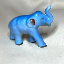 Estatueta de elefante azul cerâmica vintage tronco para cima comprar usado  Enviando para Brazil
