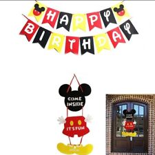 Decoração de aniversário infantil Mickey Mouse, banner de aniversário Disney e cabide de porta, usado comprar usado  Enviando para Brazil
