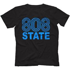 808 State T-Shirt 100% Cotton Retro Rave Acid House Pacific StateAsh myynnissä  Leverans till Finland