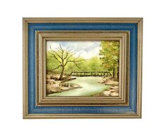 Painting Miniture Oil On Canvas Board Vintage Framed Landscape Scenery  for sale  Shipping to South Africa