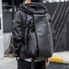 Mochila de viagem masculina preta 16 polegadas bolsa escolar de couro mochilas masculinas comprar usado  Enviando para Brazil