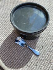 POTS.      Grey Stilton cheese pot with metal spoon (Tesco?) for sale  Shipping to South Africa