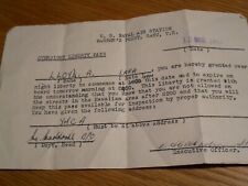 Ww2 paperwork overnight for sale  COVENTRY