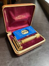 Barbeador Gillette Gold Aristocrat 1948-1950 com estojo e banco de lâminas, usado comprar usado  Enviando para Brazil