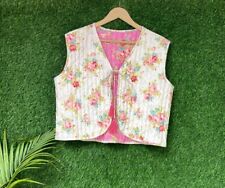 Cotton Reversible Women Vest Coat Tie Jacket Quilting Short Cotton Jacket Coat for sale  Shipping to South Africa