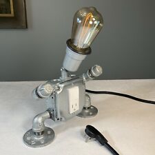 Steampunk Industrial Robot Pipe Lamp & Outlet with Electric Edison Bulb for sale  Shipping to South Africa