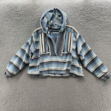 Free People Sweater Womens Small Blue Striped Baja Hoodie Cropped Relax Drug Rug, used for sale  Shipping to South Africa