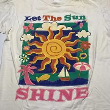 Camiseta Let the Sun Shine arte praia surf estilo floral masculina GG comprar usado  Enviando para Brazil