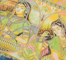 Used, Sushila Vintage Yellow Kalamkari Printed Saree 100% Pure Cotton Soft Sari Fabric for sale  Shipping to South Africa