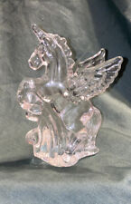 Estatueta de cavalo de vidro transparente unicórnio vintage ~ROC Taiwan, usado comprar usado  Enviando para Brazil