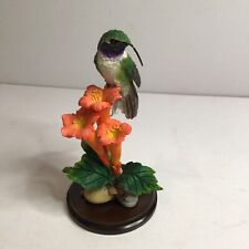 "Country Artists" #02882 Ruby-Throated Humming-bird w/Trumpet Creeper Wood Base for sale  Shipping to Canada