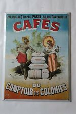 Tôle Cafés du Comptoir des Colonies. No plaque émaillée d'occasion  France