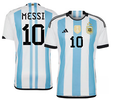 Usado, Camiseta deportiva de 3 estrellas de la versión del jugador argentino Lionel Messi 2022 de la Copa del Mundo segunda mano  Embacar hacia Argentina