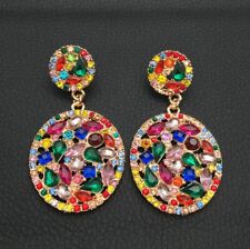 Brincos perfurados ovais de cristal multicoloridos da moda com strass, usado comprar usado  Enviando para Brazil