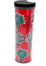 2017 Starbucks Red Christmas Cactus Skinny 16 Ounce Travel Mug Tumbler for sale  Shipping to South Africa
