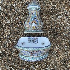 Hand painted Handmade Ceramic Water Fountain Element & Bowl Dish Wall Mounted, used for sale  Shipping to South Africa