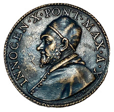 PAPA INOCENTE X medalla papal de bronce mediados del siglo XIX uniface cast restrike segunda mano  Embacar hacia Argentina