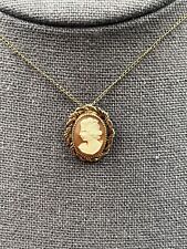 Used, Estate 1/20 12k Gold Cameo Necklace 15” Dainty for sale  Shipping to South Africa