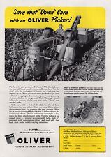 1950 Oliver Combine Picker Tractor Original Print Ad  for sale  Boise