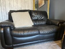Seater black leather for sale  WEST MALLING