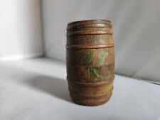Old Wooden Hand Painted Miniature Barrel Bank, used for sale  Shipping to South Africa