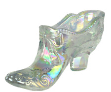 Mosser Opalescent Crystal Clear Victorian Art Glass Slipper Bow & Scroll Pattern for sale  Shipping to South Africa