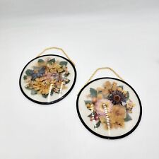 Usado, Vintage Flores Secas Arte de Parede Cúpula de Plástico Conjunto de 2 Penduradas Boho Maximalista comprar usado  Enviando para Brazil