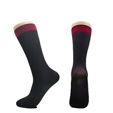 Calcetines de negocios para hombre medias de color liso a rayas transpirables calcetines de pantorrilla de moda segunda mano  Embacar hacia Argentina