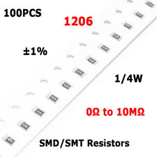100 peças 1206 resistores SMD/SMT 1/4W 0,25W ±1% - gama completa de valores 0Ω a 10MΩ comprar usado  Enviando para Brazil