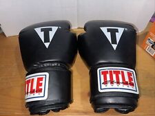 Guantes de Boxeo TITLE Estilo Clásico Cuero Negro 14oz Muy Buen Estado segunda mano  Embacar hacia Argentina