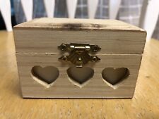 Unfinished Wooden Trinket  Box Tiny Chest 3.5" Project Hearts Jewelry Box for sale  Shipping to South Africa