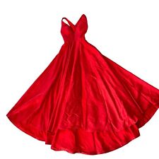 Used, Sherri Hill Ball Gown Red Pageant Gala Size 0 Cross Back Straps Train Leg Slit for sale  Shipping to South Africa