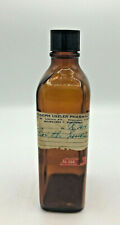 Vintage Amber Pharmacy Bottle Joseph Uszler Pharmacy Milwaukee Wisconsin 8" Tall for sale  Shipping to South Africa
