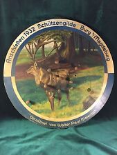 RARE! 1932 German Schutzengilde Shooting Club Elk/Deer Wood Tournament Target, used for sale  Shipping to South Africa