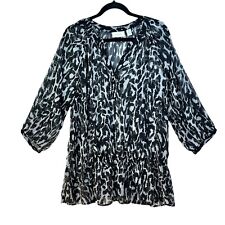 Blusa Top Chico's Mujer 2 Mediana Negra Blanca Transparente Cuello en V Manga 3/4 segunda mano  Embacar hacia Argentina