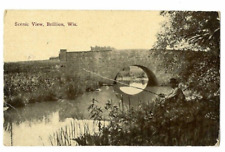 Postcard Scenic View Brillion Wis WI Wisconsin Man fishing by bridge for sale  Shipping to South Africa