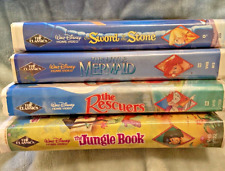 Lot of 4 Walt Disney VHS Tapes Black Diamond CLASSICS Mermaid Rescuers Jungle comprar usado  Enviando para Brazil