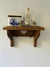 Vintage Solid Wood Wall Shelf Heart Cut Out With Two Pegs *READ DESCRIPTION* for sale  Shipping to South Africa