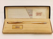 Bolígrafo vintage CROSS 1/20 relleno de oro 14 K con estuche y papeles (BFP0157), usado segunda mano  Argentina 