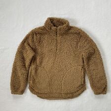 GAP Women’s Sherpa Half-Zip Pullover Sweatshirt Camel Hair S Sherpa Jacket Warm for sale  Shipping to South Africa