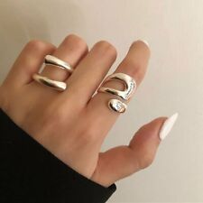 Usado, Moda Plata Irregular Geométrico Ajustable Anillo para Dedos Mujeres Joyería Nuevo segunda mano  Embacar hacia Argentina