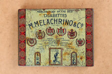 Old Antique Vintage M. Melachrino & Co Tobacco Cigarettes Tin Box Case 1920's  for sale  Shipping to Canada