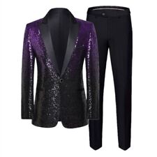 Fashion Men Sequin Suit Bar KTV Stage Performance Dress Male Gradient Clothing for sale  Shipping to South Africa