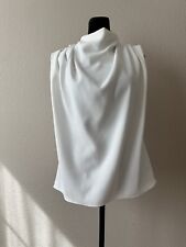 Usado, Blusa drapeada Zara gola alta branca, feminina. Tamanho pequeno/XS comprar usado  Enviando para Brazil