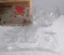 Conjunto de tigela perfurada de cristal vintage Jeanette vidro 26 peças design de frutas 8,5 qt comprar usado  Enviando para Brazil