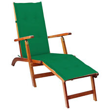 Cadeira Tidyard Deck com apoio para os pés e almofada verde espreguiçadeira dobrável acácia H2R0 comprar usado  Enviando para Brazil