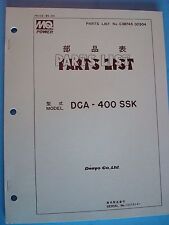 Used, MQ Power Denyo Co. Generator  DCA-400SSK  Parts List  Manual s/n 1337814~  for sale  Shipping to Canada