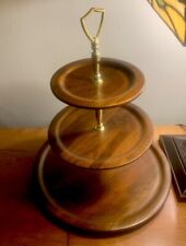 MCM Giftwood Inc. Three Tiered Wood/brass Server for sale  Shipping to South Africa